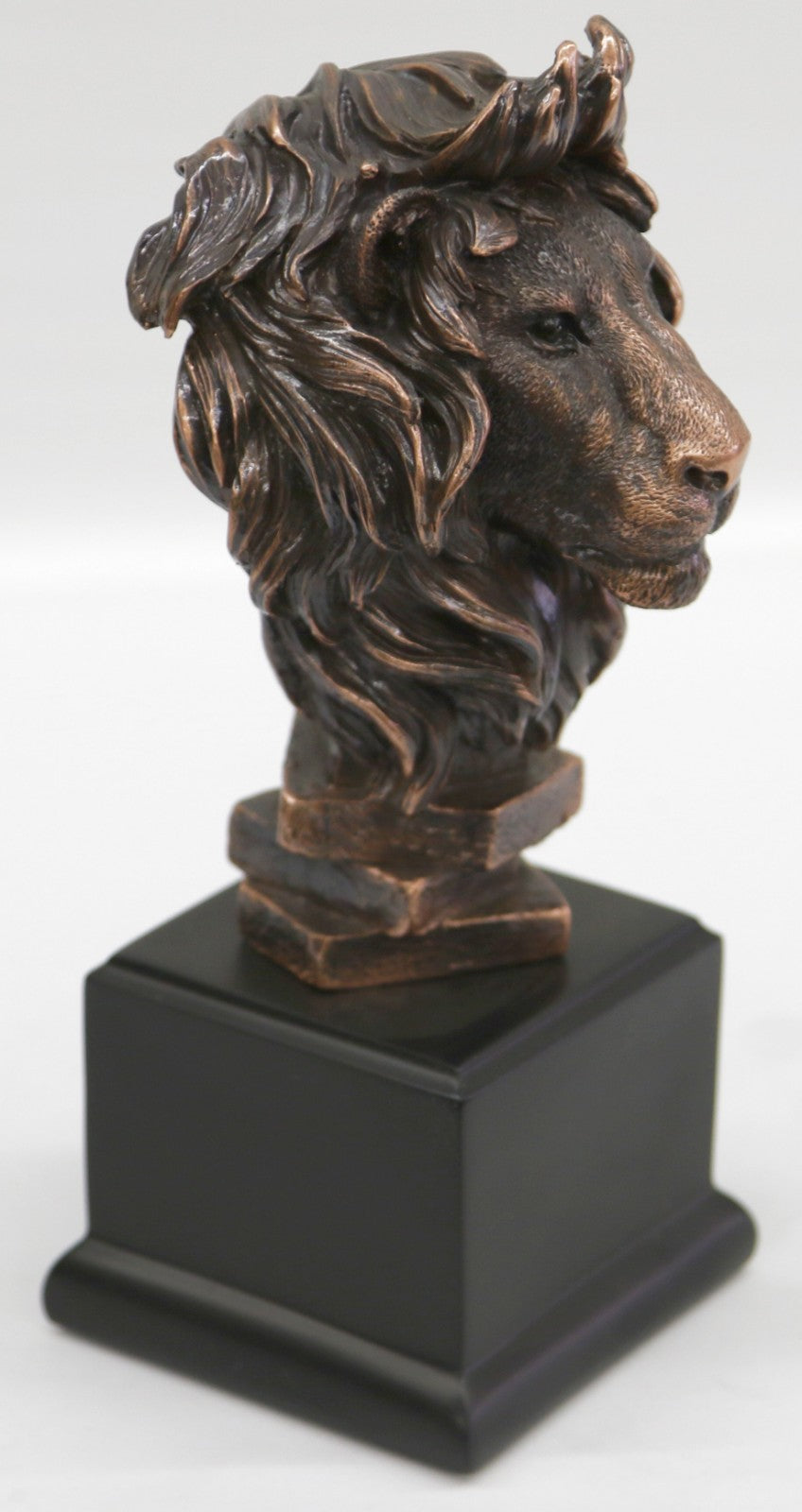 NEW Handcrafted Large LION Head Bust Plinth Mounted Animal Sculpture Art Statue