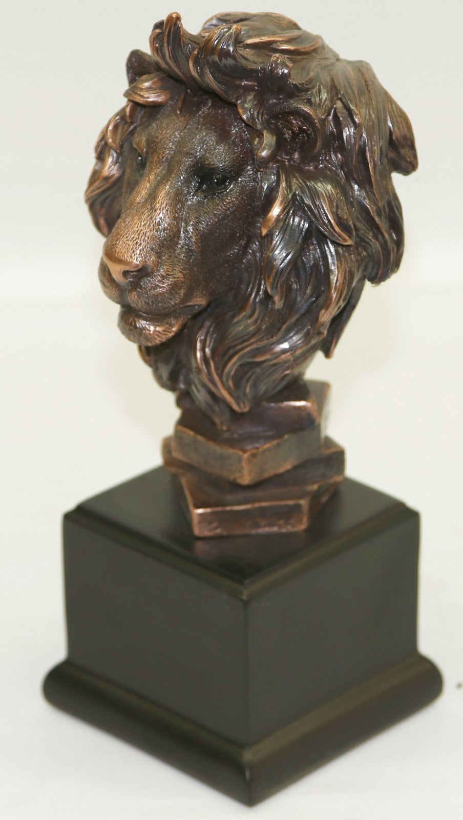 NEW Handcrafted Large LION Head Bust Plinth Mounted Animal Sculpture Art Statue