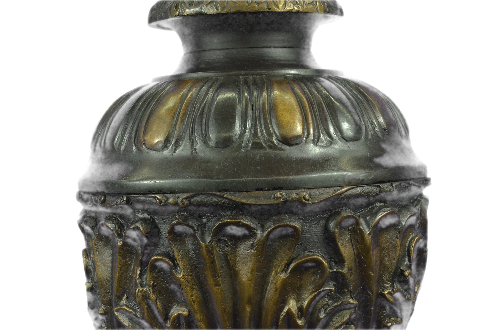 Vintage heavy solid bronze ornate Victorian figural vase pot brass Sculpture