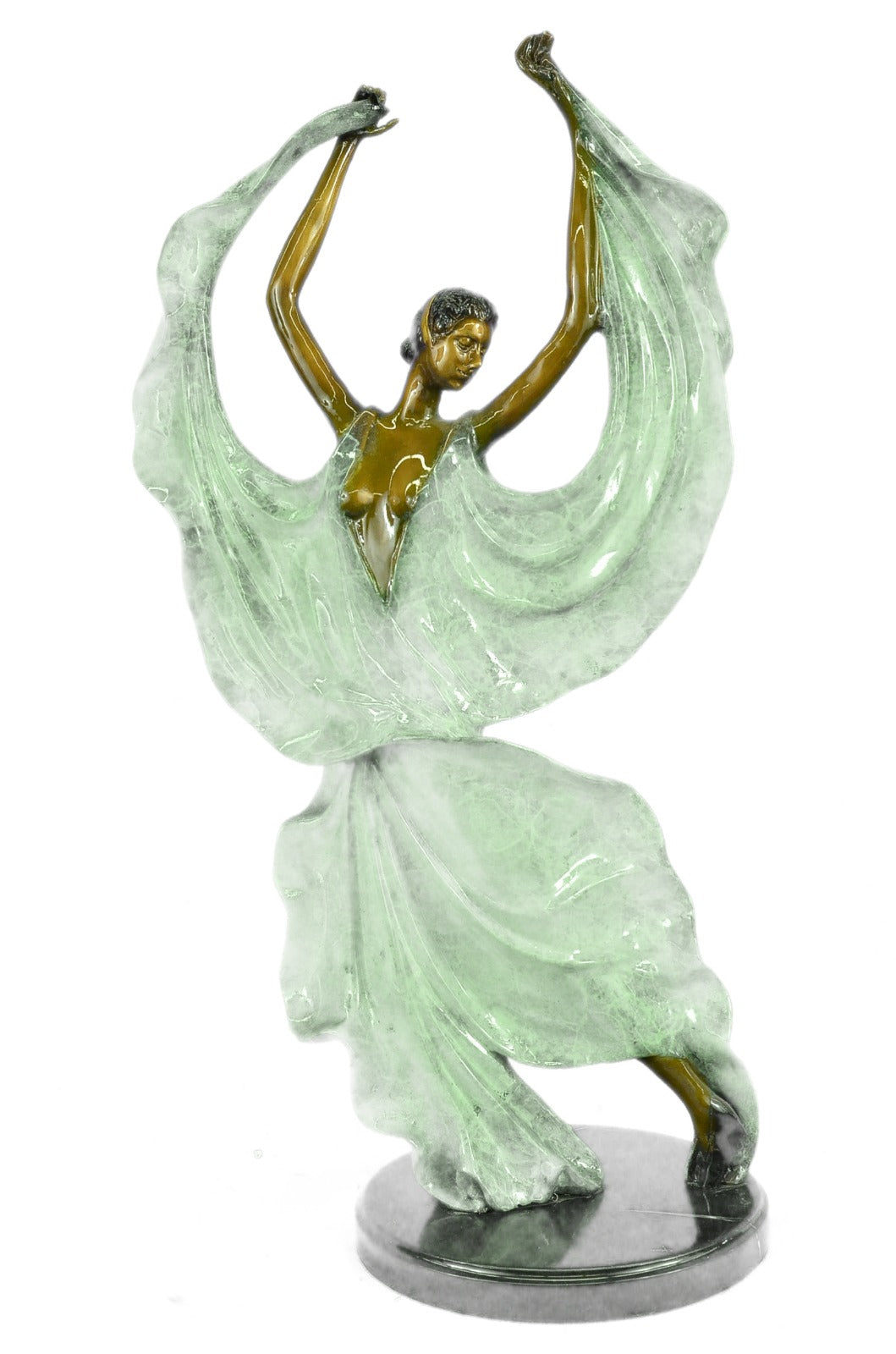 Dancer Sexy Girl Figure Flamenco Large Rare Handcrafted Bronze Sculpture Art T