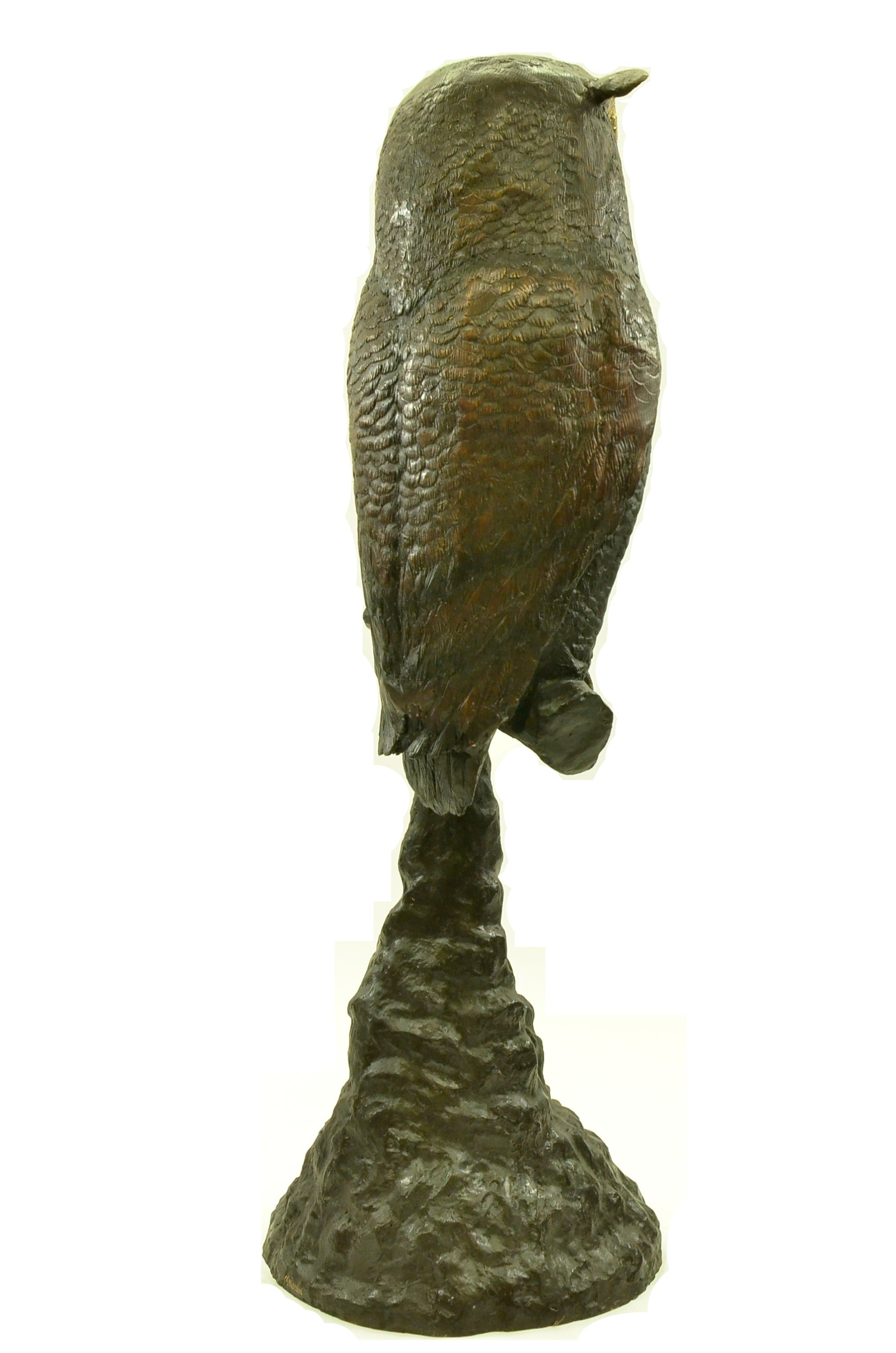 55"H Owl Lost Wax Bronze Sculpture by Nardini Extra Large Size Figurine Figure