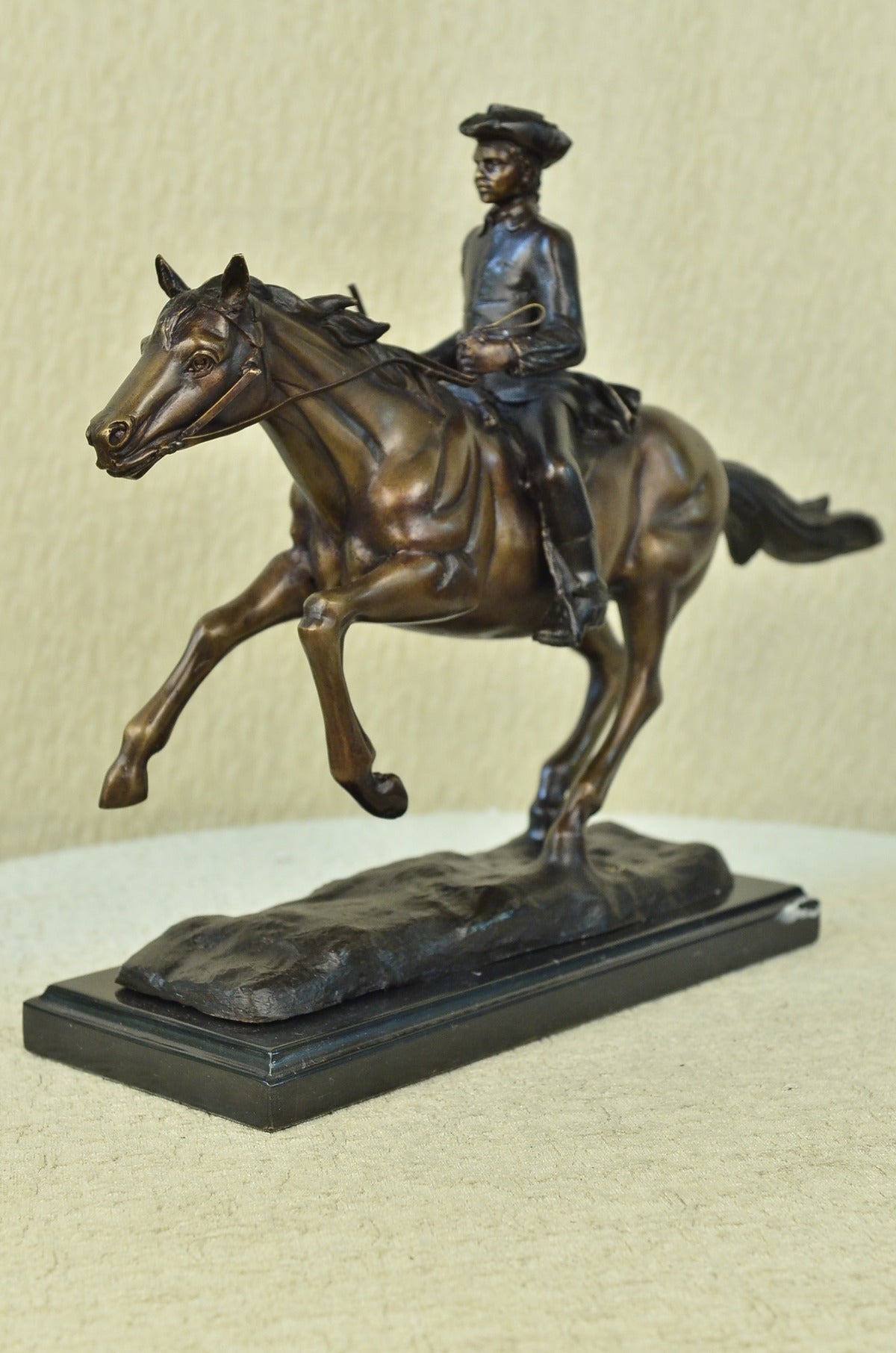 Handcrafted bronze sculpture SALE Marble Horse On Soldier French Mene Pj Signed