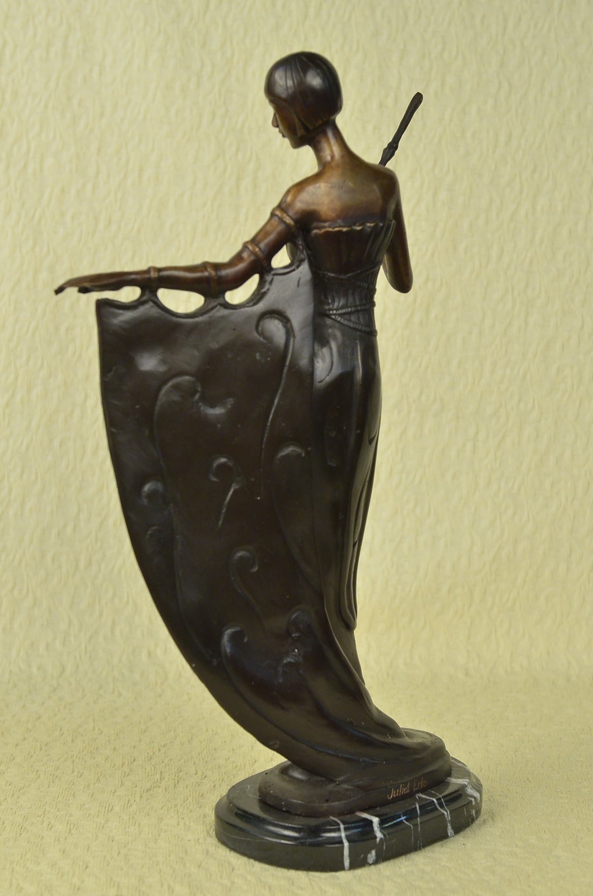 Handcrafted bronze sculpture SALE Dancer Nude Deco Art Base Marble On Cast Hot