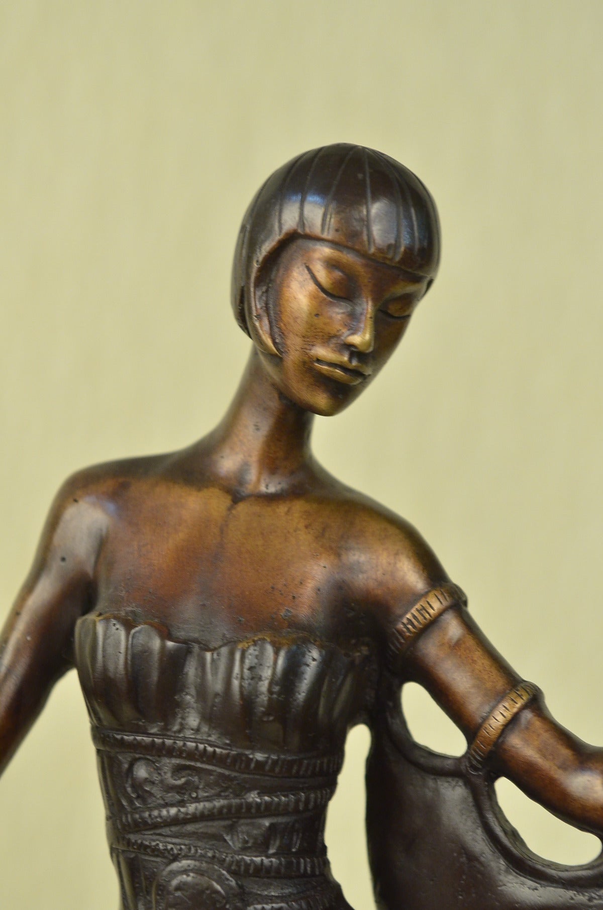 Handcrafted bronze sculpture SALE Dancer Nude Deco Art Base Marble On Cast Hot