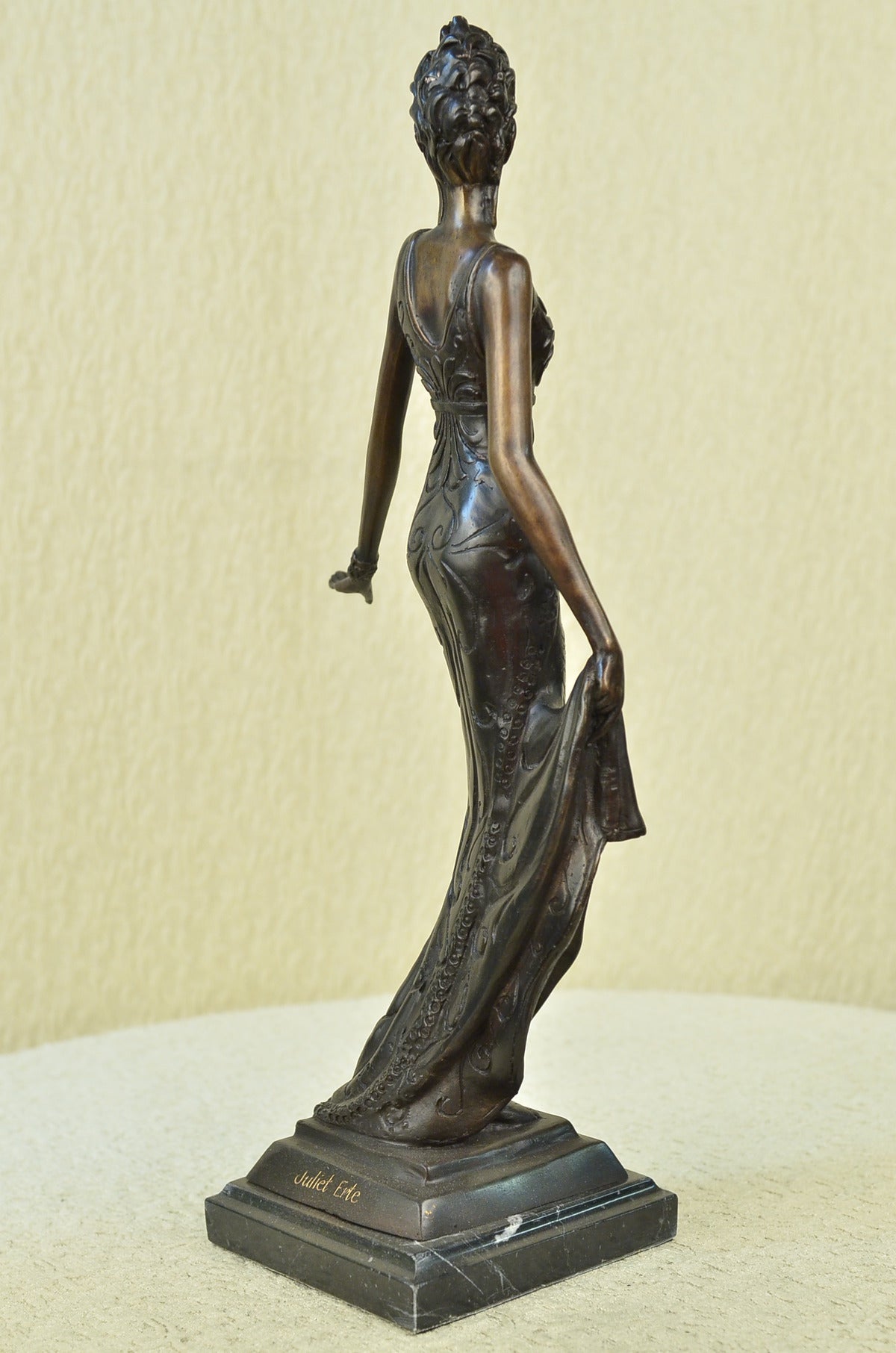 100% Solid Bronze Sculpture Art Deco/Nouveau Gorgeous Woman Lost Wax Method