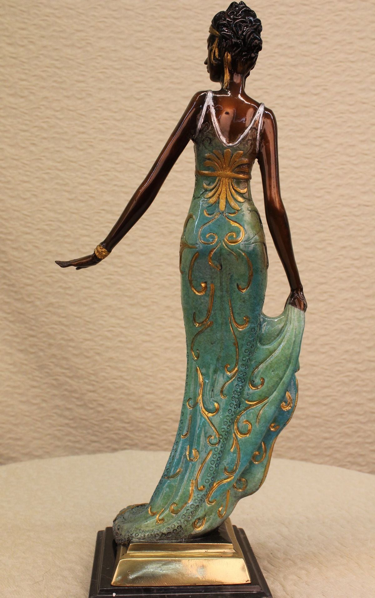 Close Out Bronze Marble Base Portrait Bust Woman Girl Art Nouveau Figurine