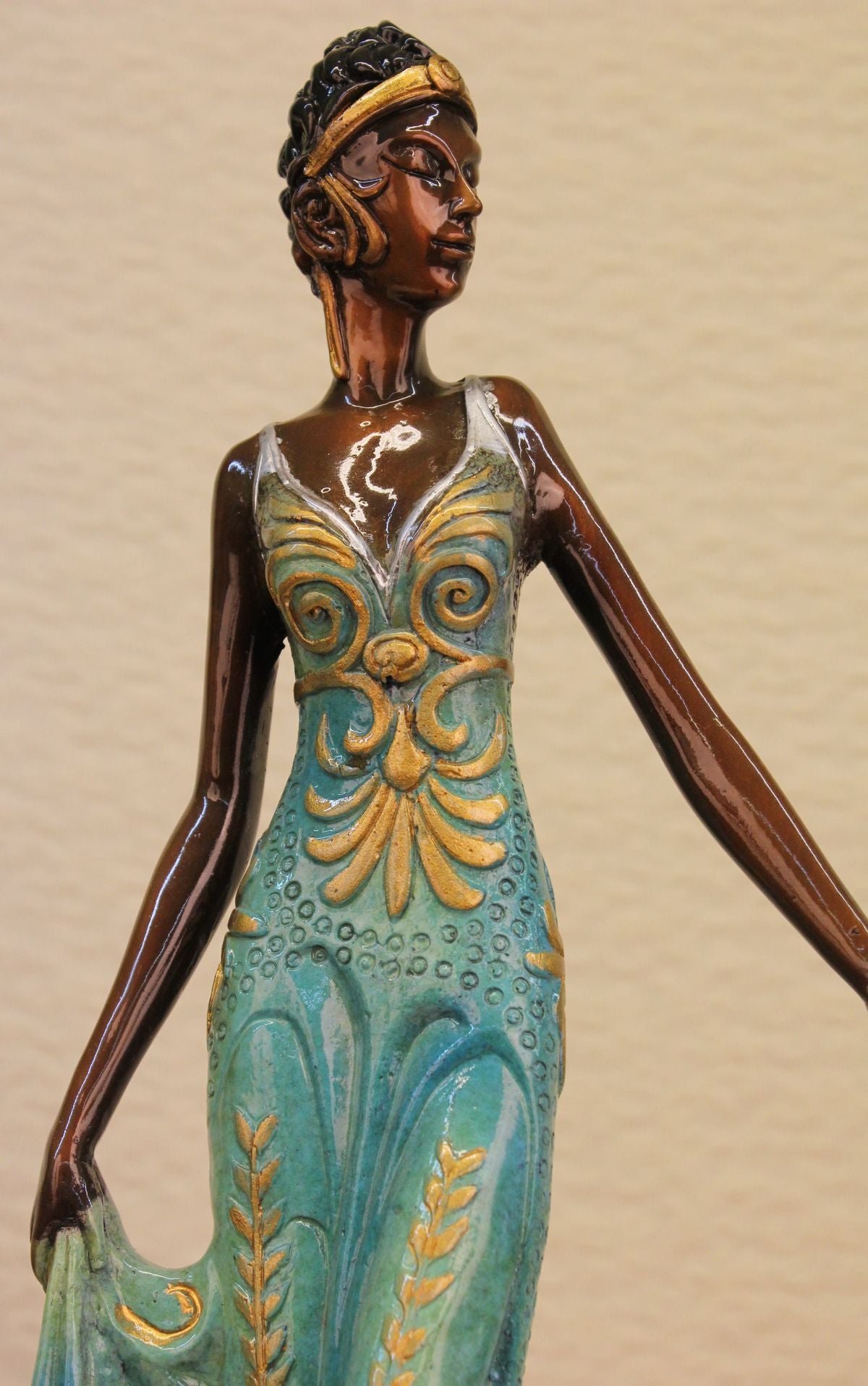 Close Out Bronze Marble Base Portrait Bust Woman Girl Art Nouveau Figurine