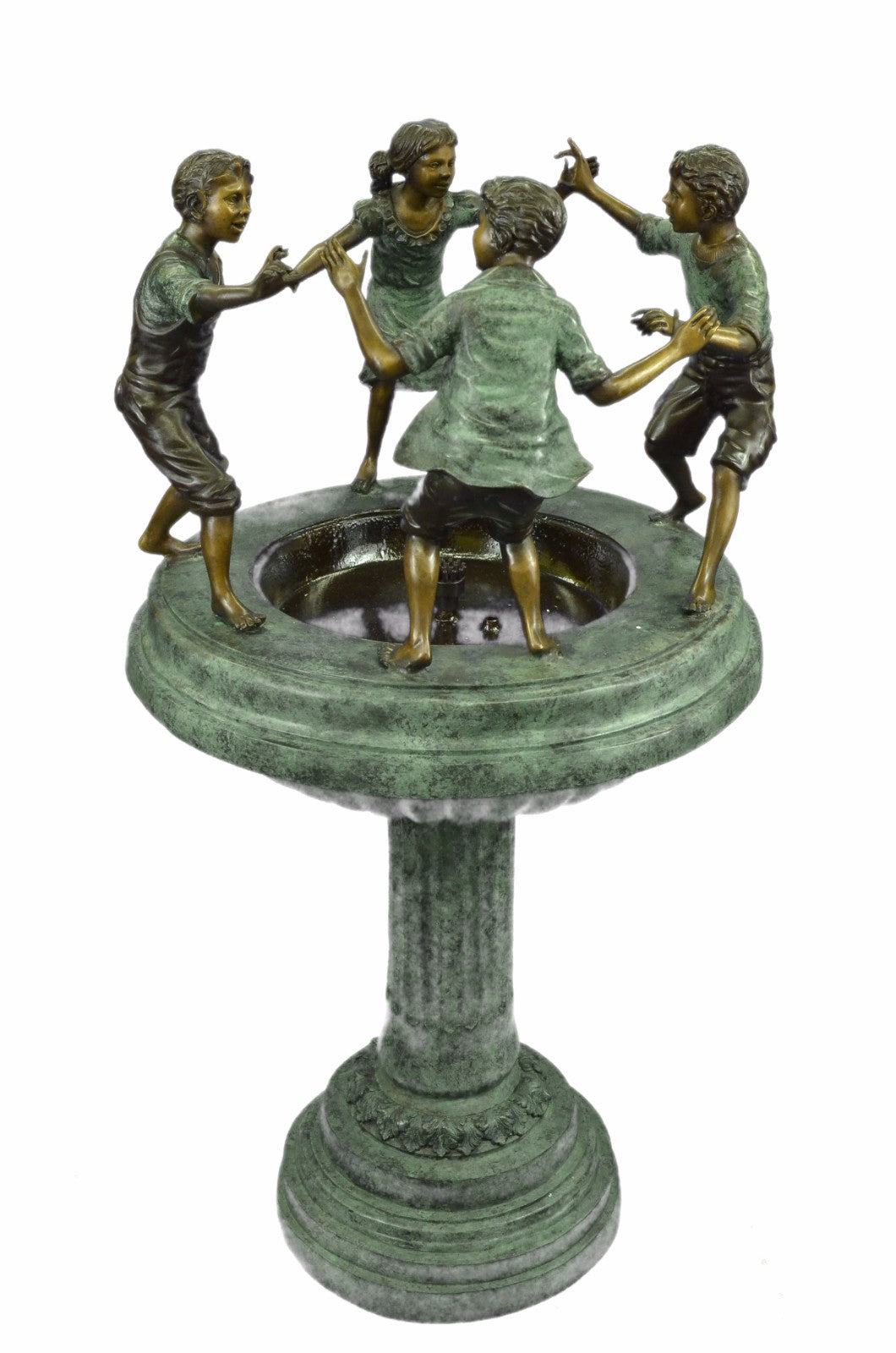 Art Deco Hot Cast 4 Kid playing Bronze Fountain Museum Quality Artwork