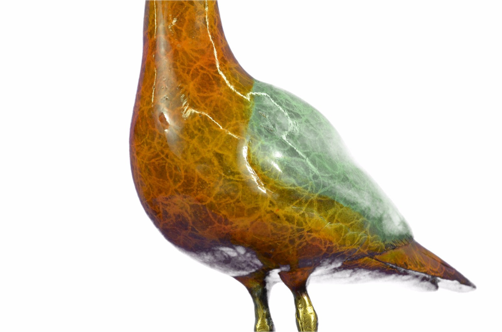 LIMITED EDITION GORGEOUS SEAGULL BRONZE SCULPTURE ON MARBLE BASE FIGURE HANDMADE