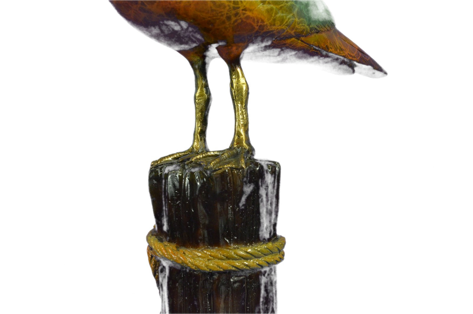 LIMITED EDITION GORGEOUS SEAGULL BRONZE SCULPTURE ON MARBLE BASE FIGURE HANDMADE