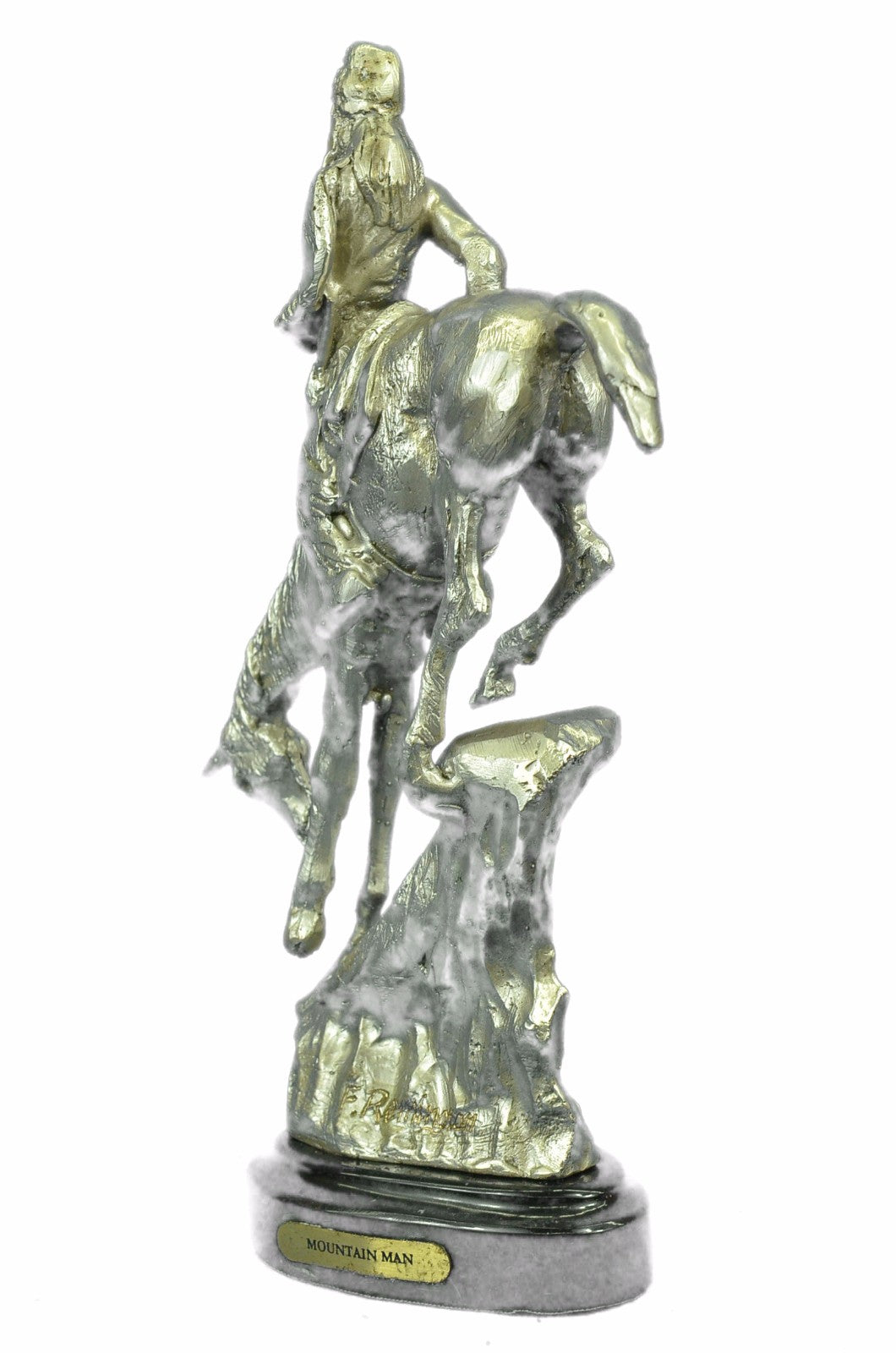 Collectible Hand Crafted American Indian Chief on Horse Bronze Sculpture Statue