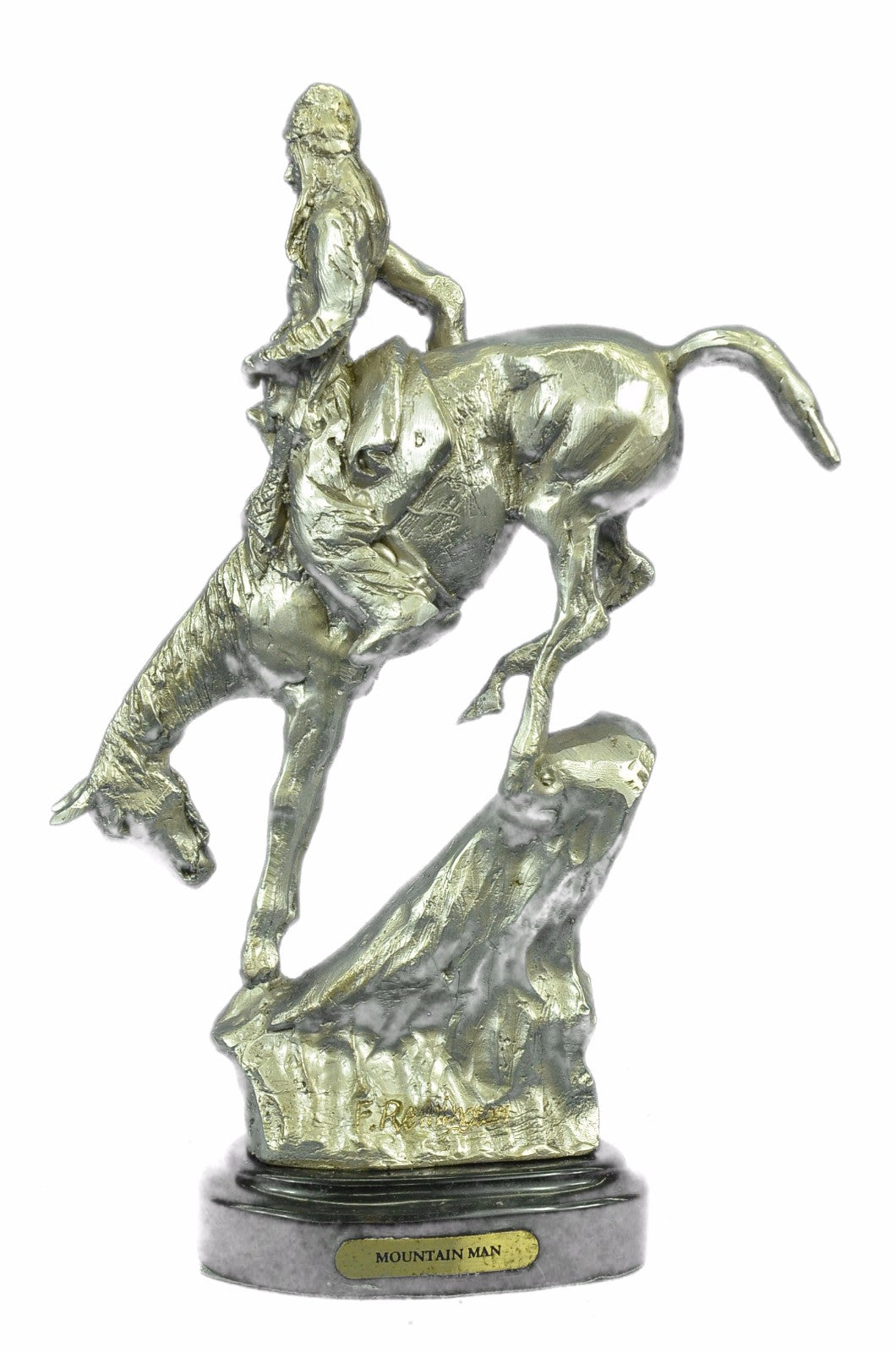 Collectible Hand Crafted American Indian Chief on Horse Bronze Sculpture Statue