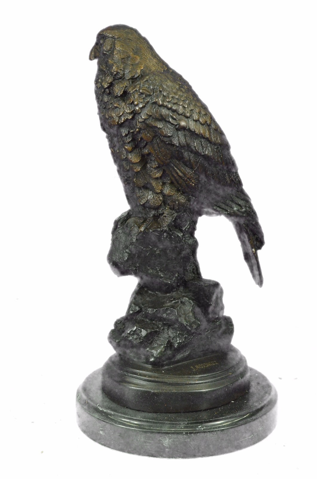 Genuine Bronze Bald Eagle Sculpture Signed Mogniez Listed Artist Hot Cast Statue