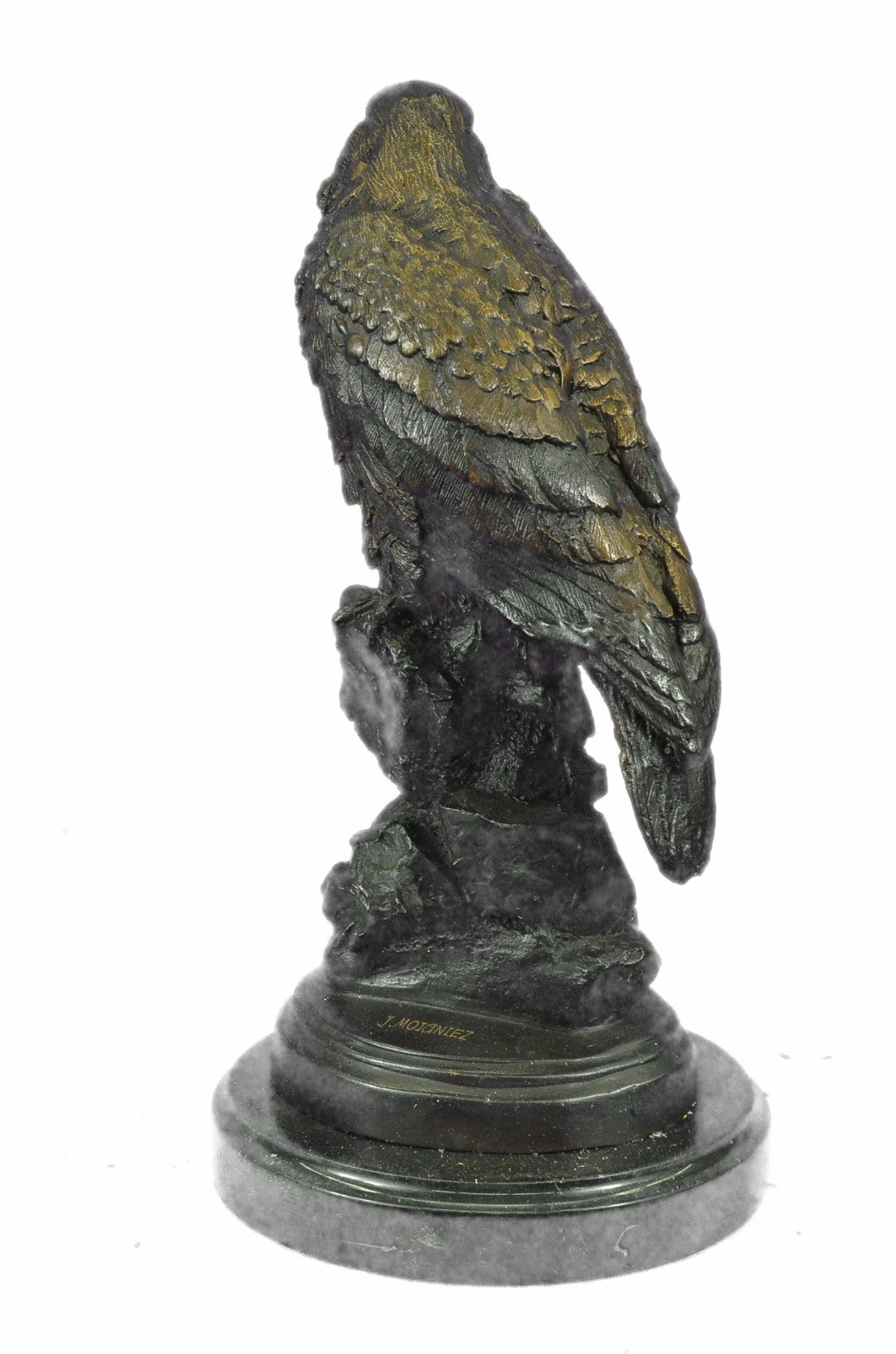 Genuine Bronze Bald Eagle Sculpture Signed Mogniez Listed Artist Hot Cast Statue