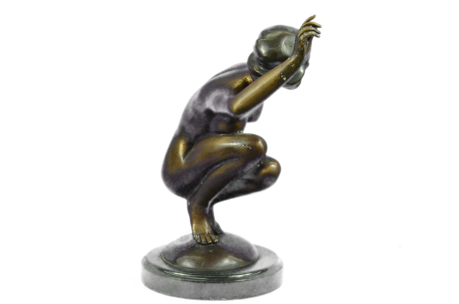 Handcrafted bronze sculpture SALE Marble Performer Nudist Gorgeous Gory Signed