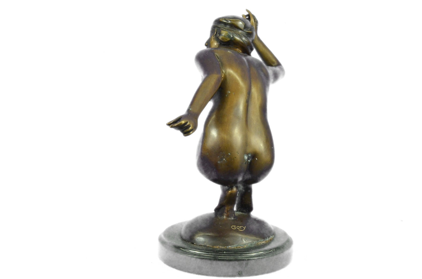 Handcrafted bronze sculpture SALE Marble Performer Nudist Gorgeous Gory Signed
