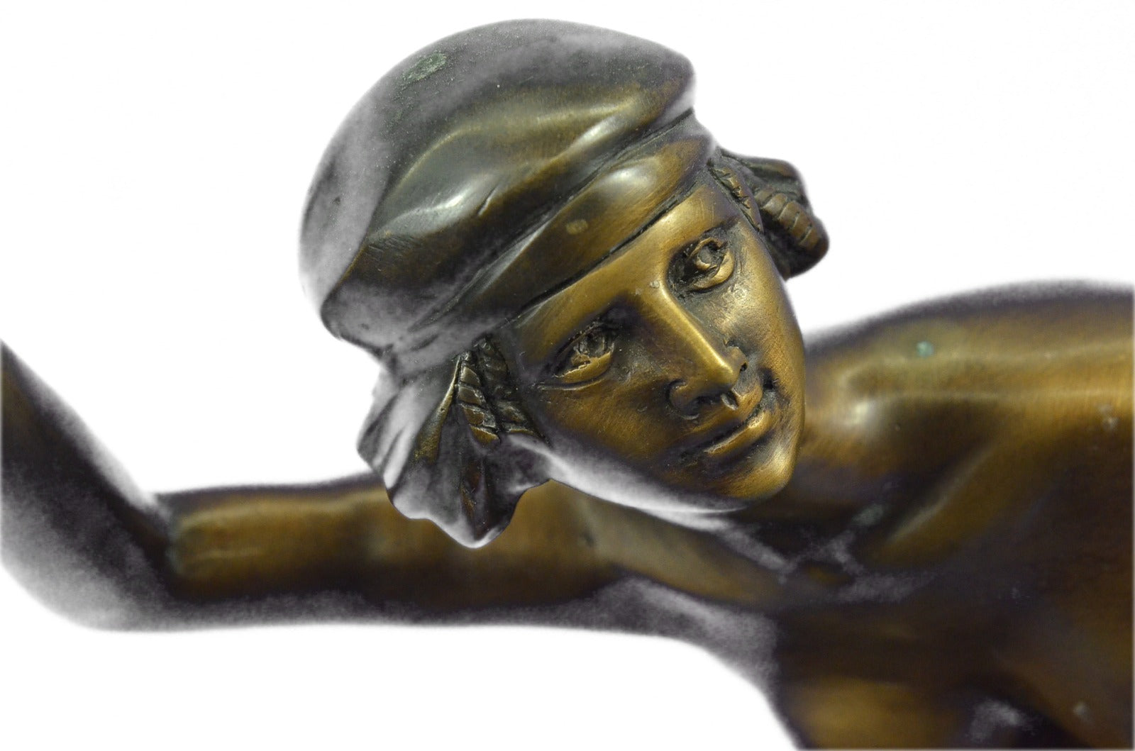 Handcrafted bronze sculpture SALE Marble Performer Nudist Gorgeous Gory Signed
