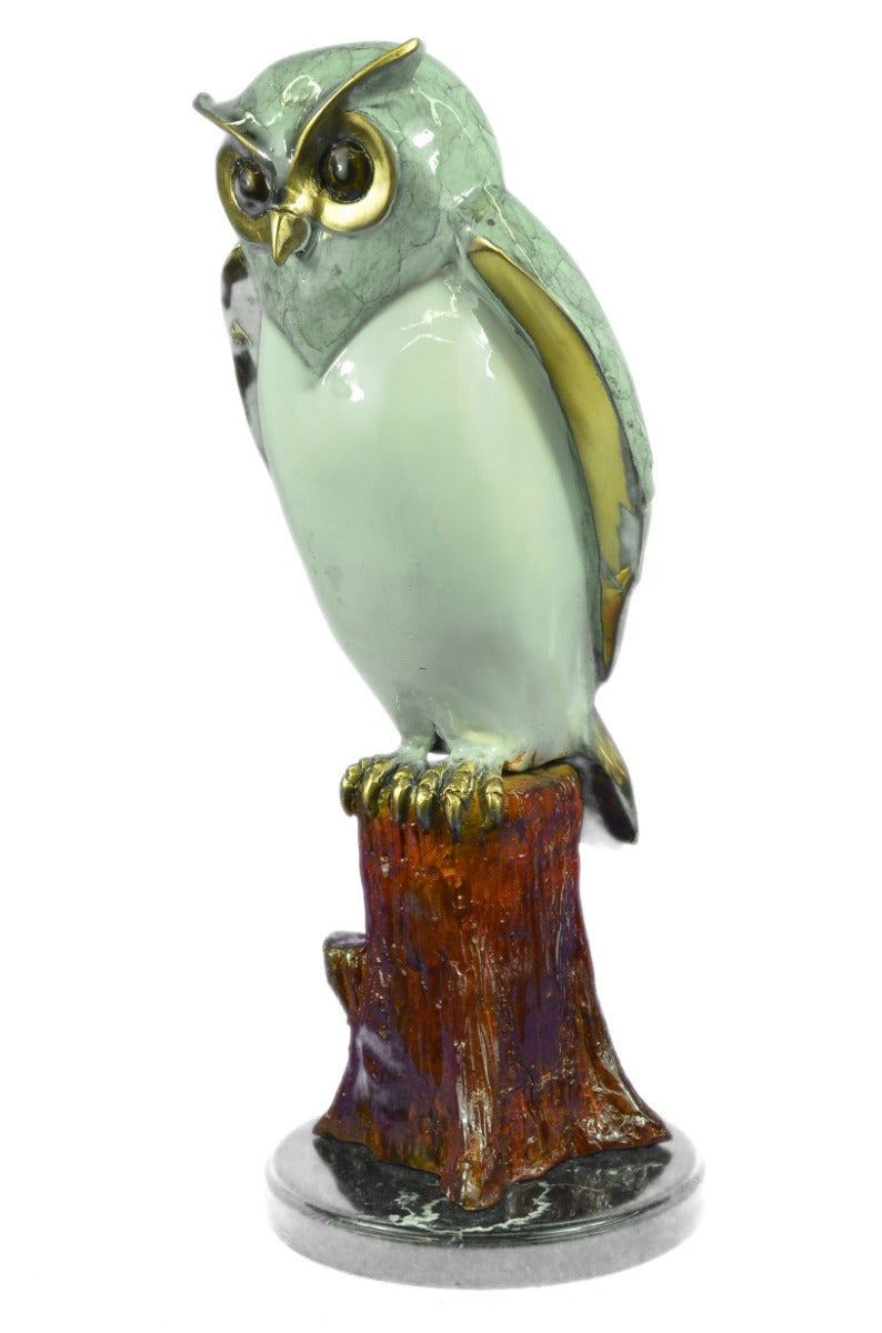Limited Edition Original Marius Screech Owl Bird Bronze Sculpture Marble Statue