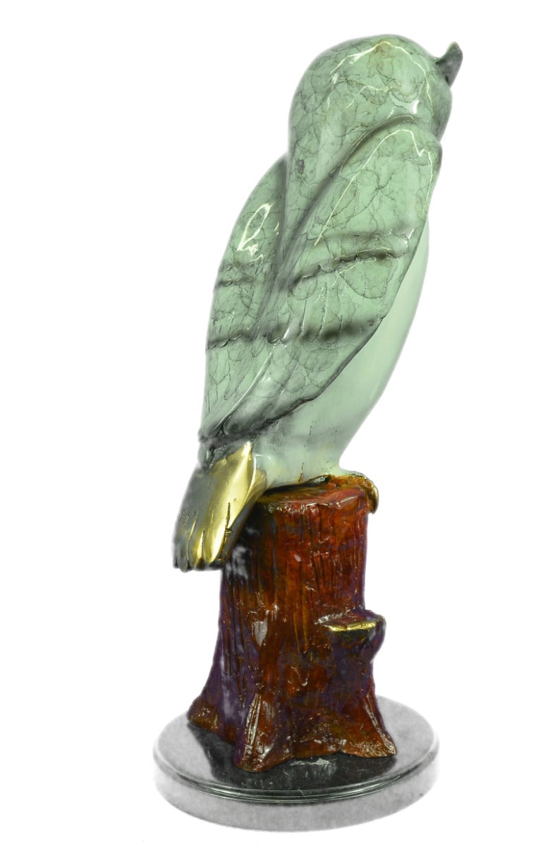 Limited Edition Original Marius Screech Owl Bird Bronze Sculpture Marble Statue