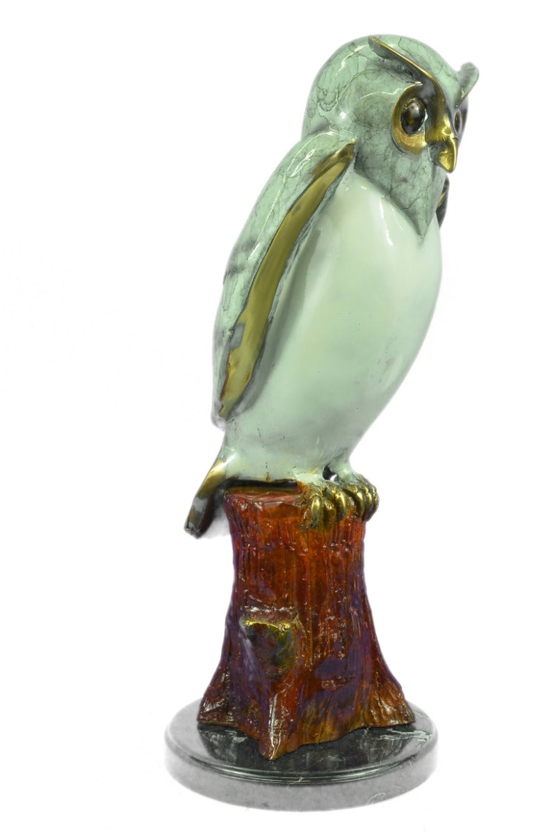 Limited Edition Original Marius Screech Owl Bird Bronze Sculpture Marble Statue