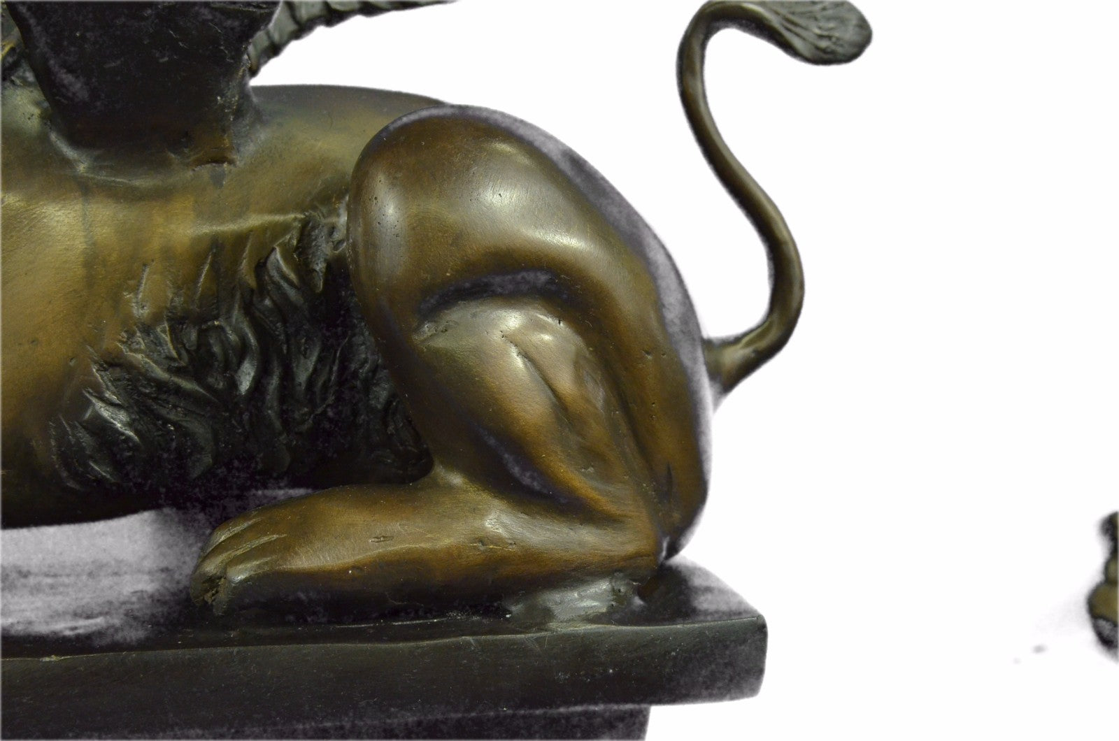 Chinese red Bronze approbation wing kylin Foo Dogs Lion wing beast Statue Figure