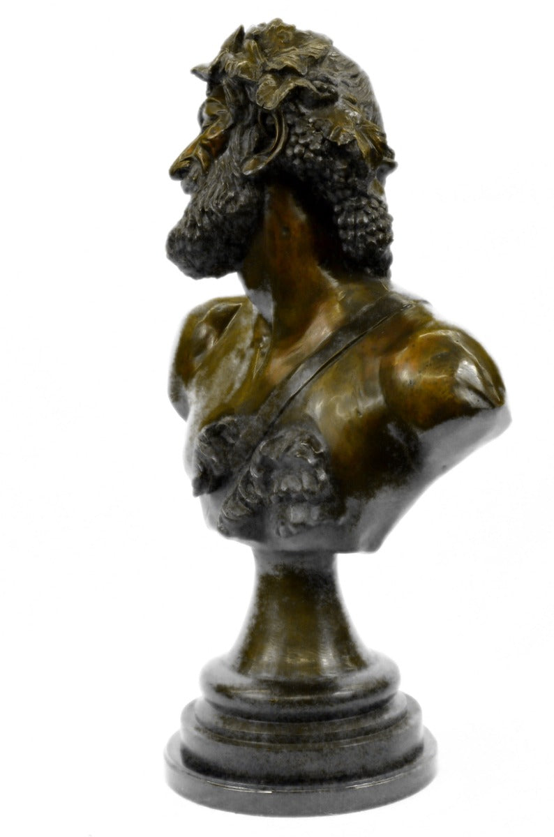 Handcrafted 80 Lbs Bacchus God Of Vine Dionysus to the Greeks Bronze Sculpture