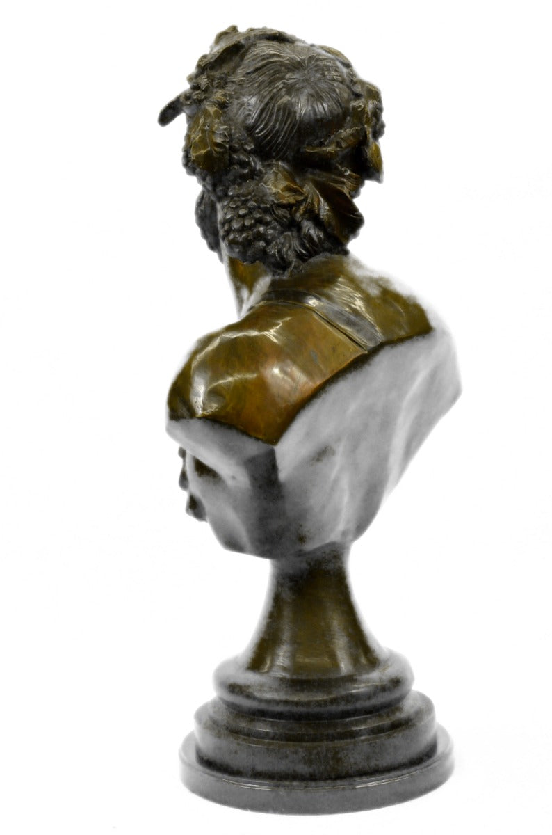 Handcrafted 80 Lbs Bacchus God Of Vine Dionysus to the Greeks Bronze Sculpture