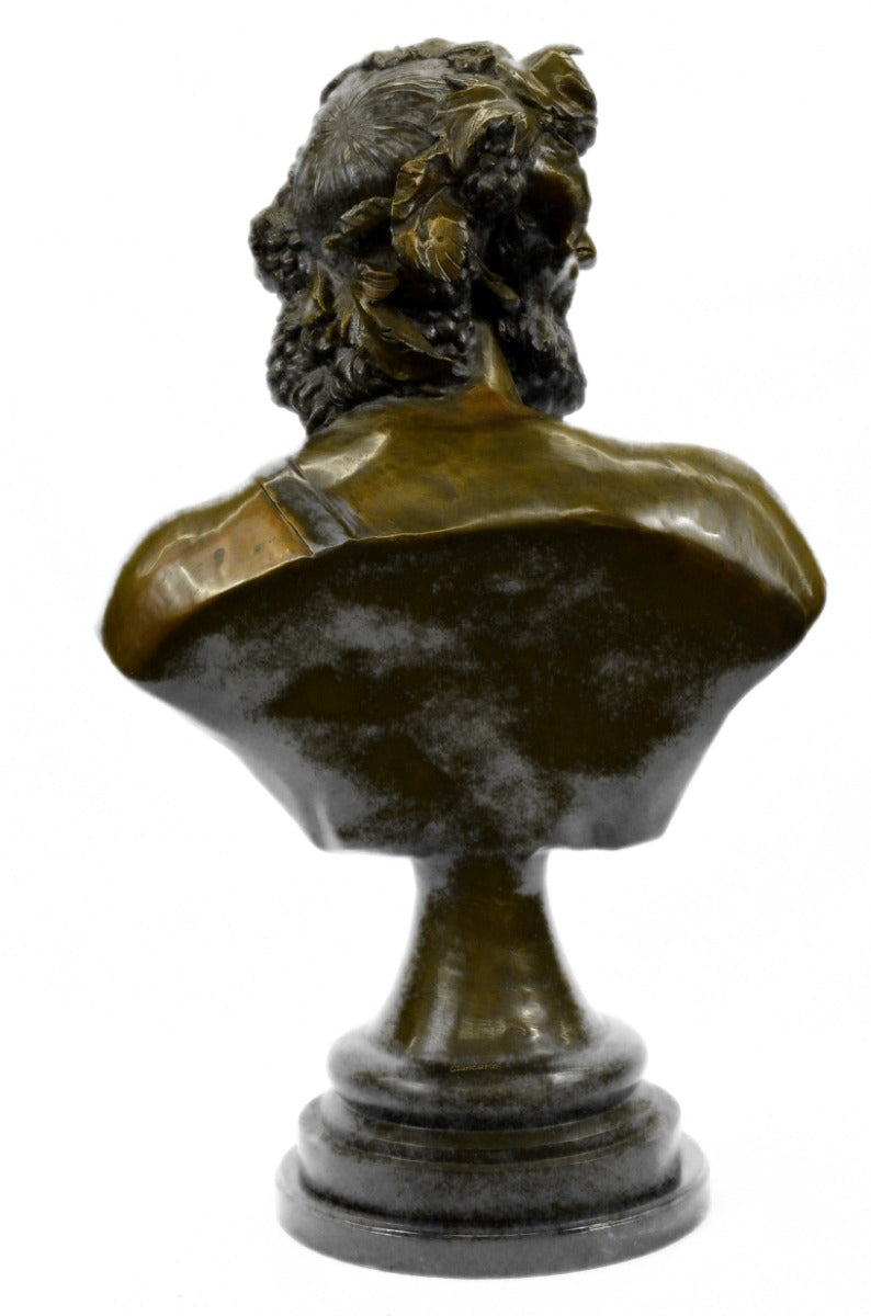 Handcrafted 80 Lbs Bacchus God Of Vine Dionysus to the Greeks Bronze Sculpture