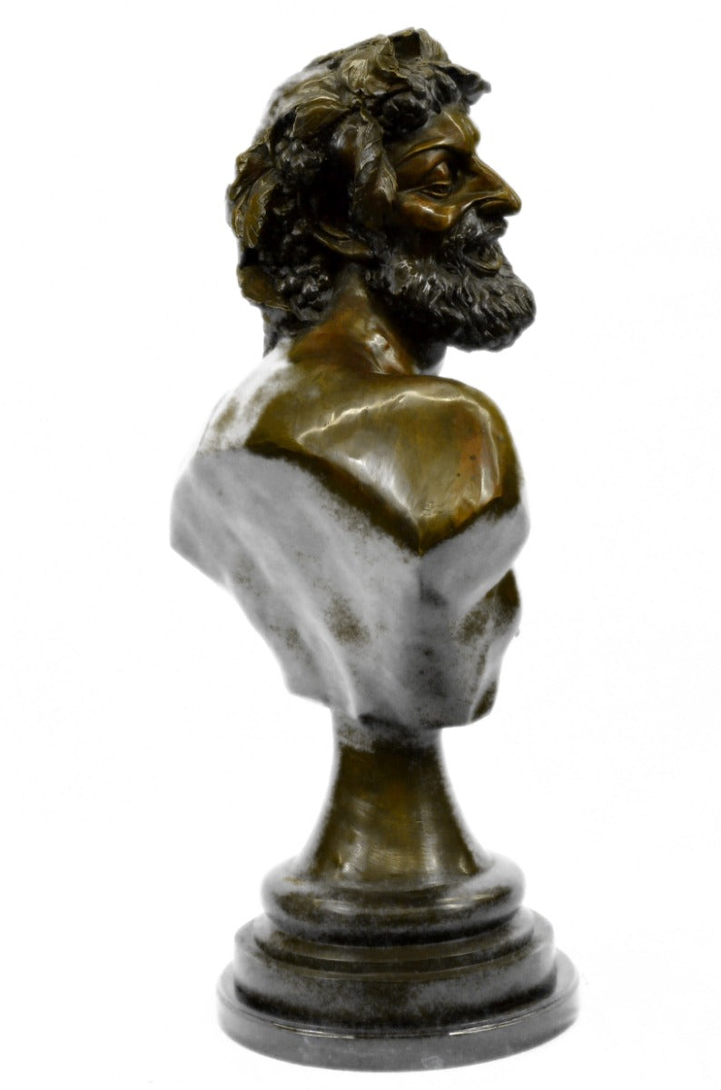 Handcrafted 80 Lbs Bacchus God Of Vine Dionysus to the Greeks Bronze Sculpture