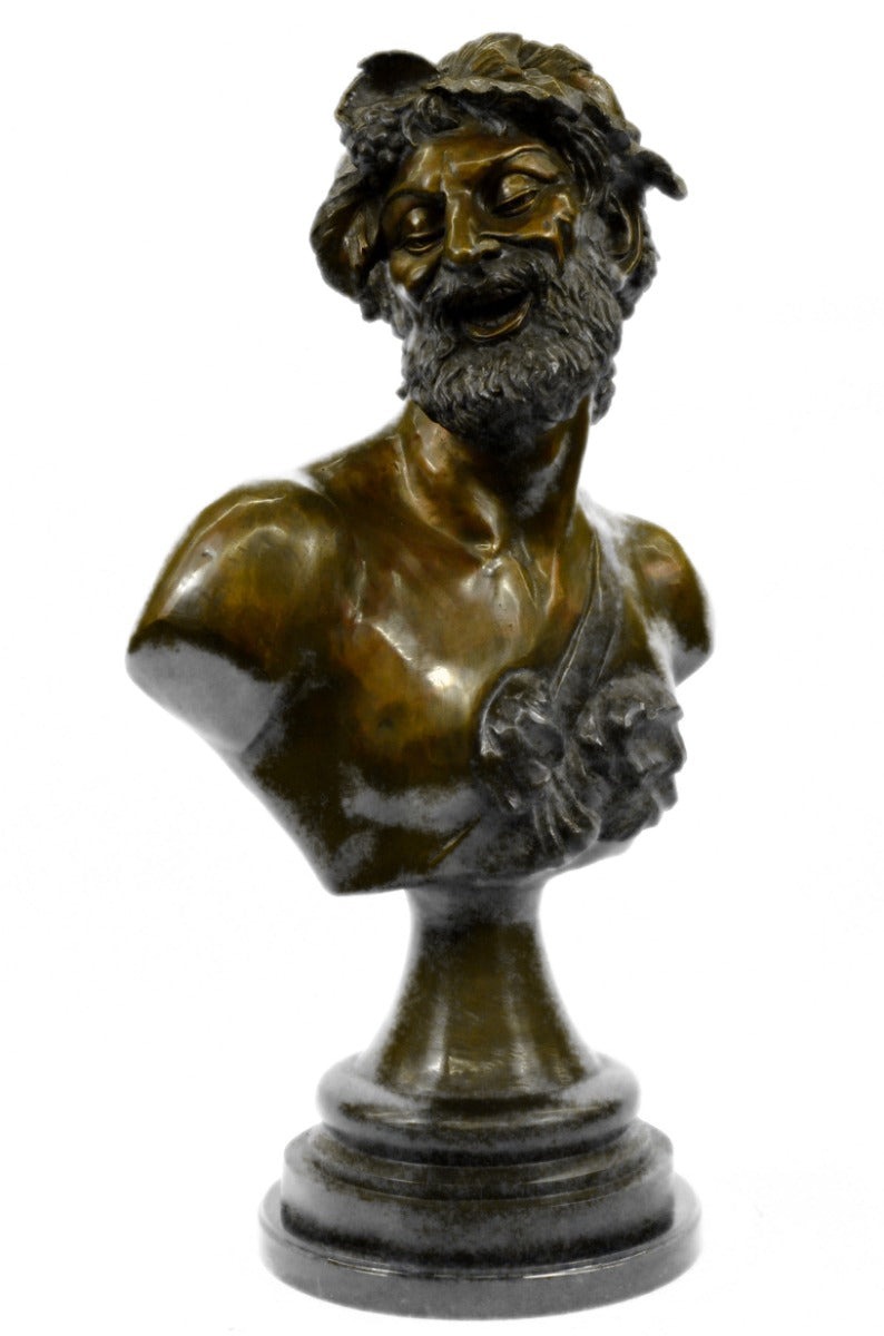 Handcrafted 80 Lbs Bacchus God Of Vine Dionysus to the Greeks Bronze Sculpture