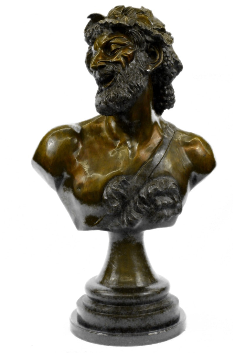 Handcrafted 80 Lbs Bacchus God Of Vine Dionysus to the Greeks Bronze Sculpture