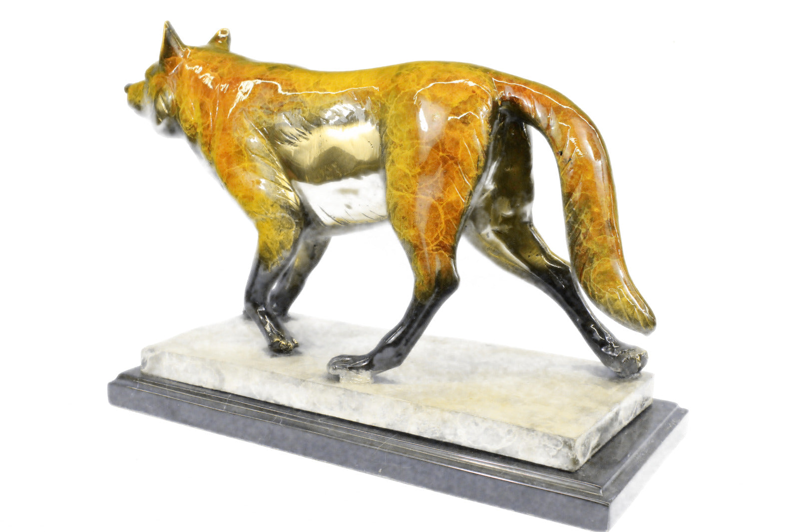 Handcrafted bronze sculpture SALE Anima Fox Sly Edition Collector Marius Signed