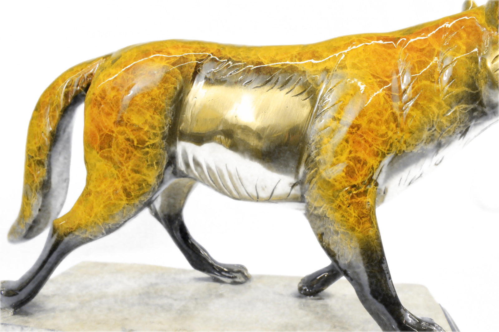 Handcrafted bronze sculpture SALE Anima Fox Sly Edition Collector Marius Signed