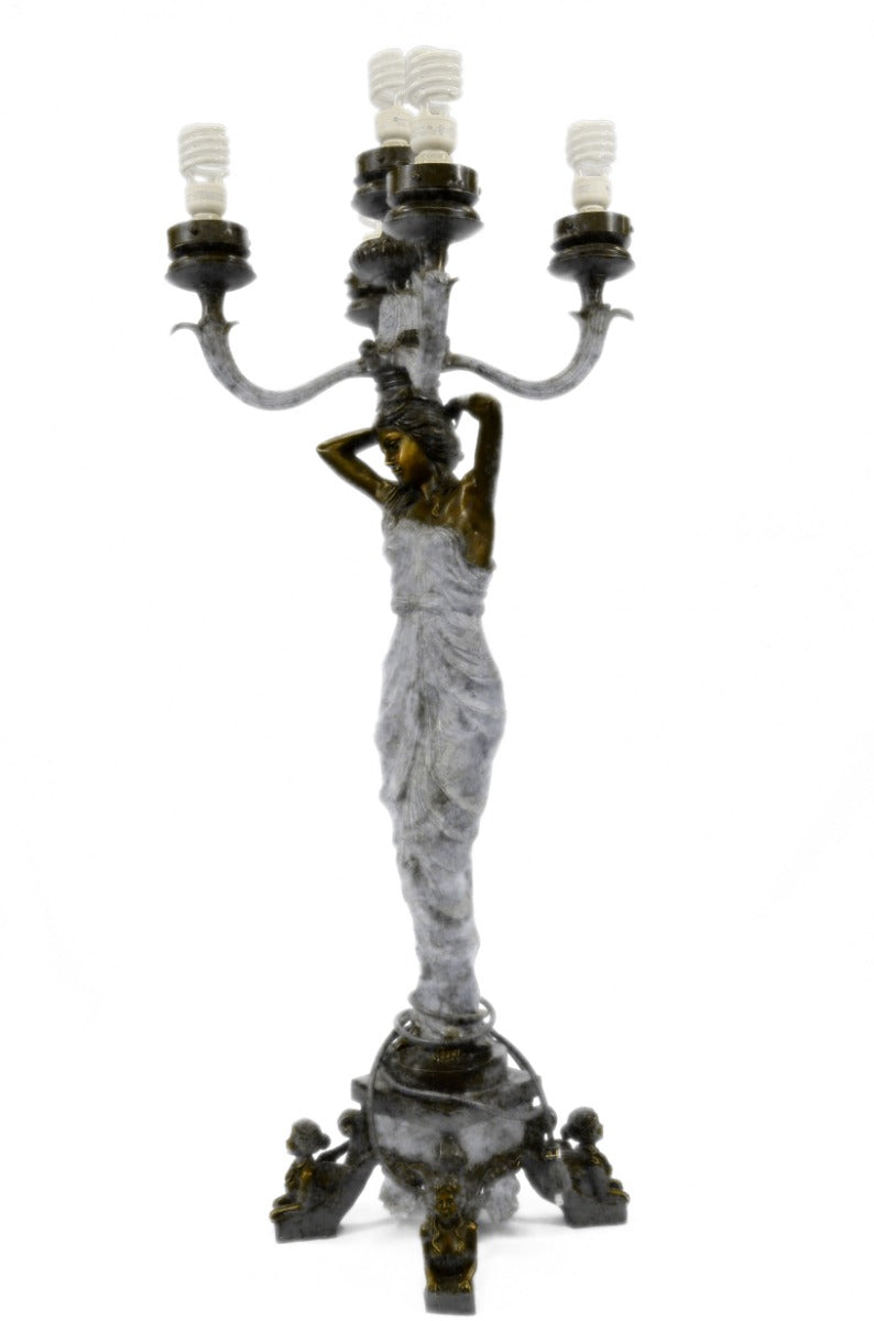 48" Tall Handcrafted Lamp Fixture For Home Office Bronze Decoration Statue Deal