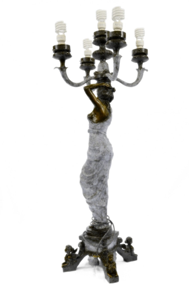48" Tall Handcrafted Lamp Fixture For Home Office Bronze Decoration Statue Deal