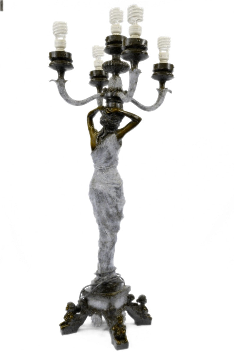 48" Tall Handcrafted Lamp Fixture For Home Office Bronze Decoration Statue Deal