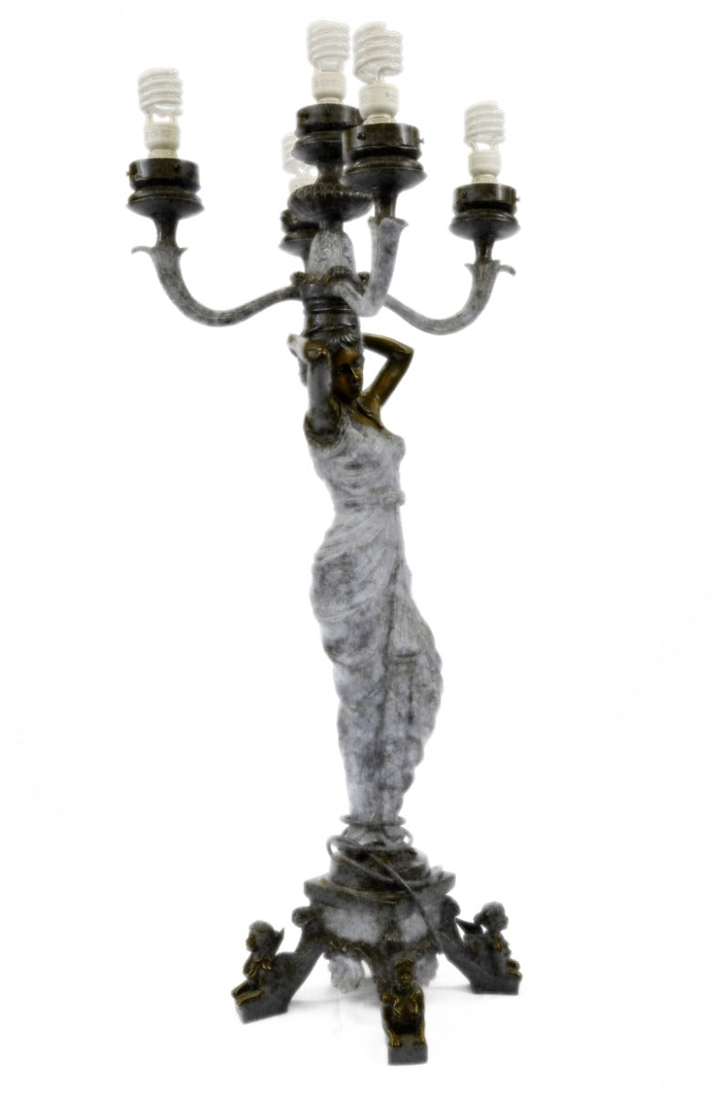48" Tall Handcrafted Lamp Fixture For Home Office Bronze Decoration Statue Deal