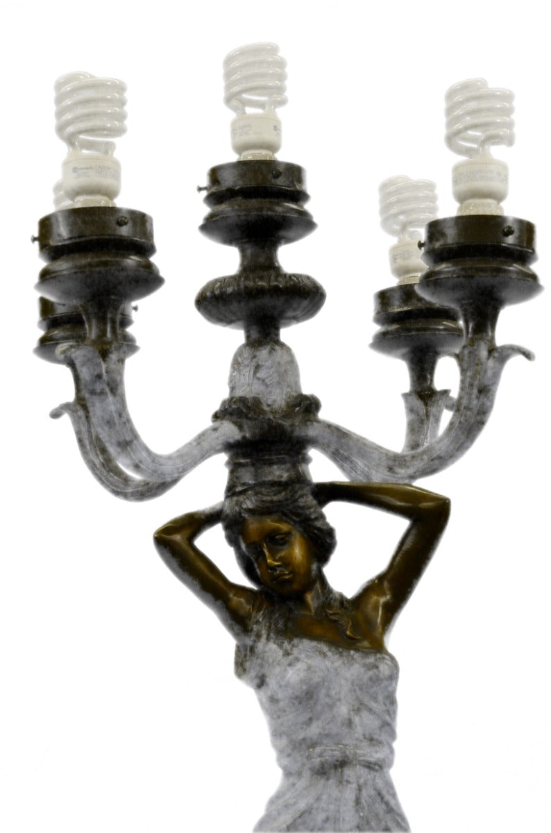 48" Tall Handcrafted Lamp Fixture For Home Office Bronze Decoration Statue Deal