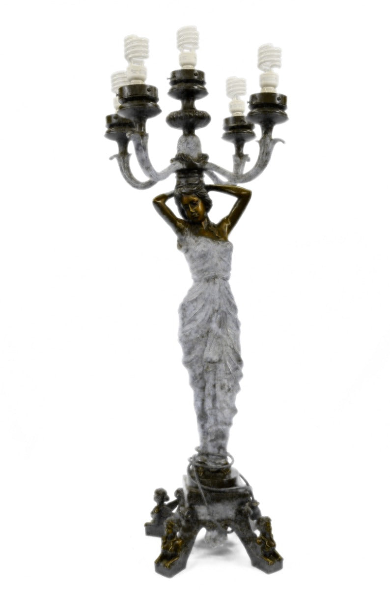 48" Tall Handcrafted Lamp Fixture For Home Office Bronze Decoration Statue Deal