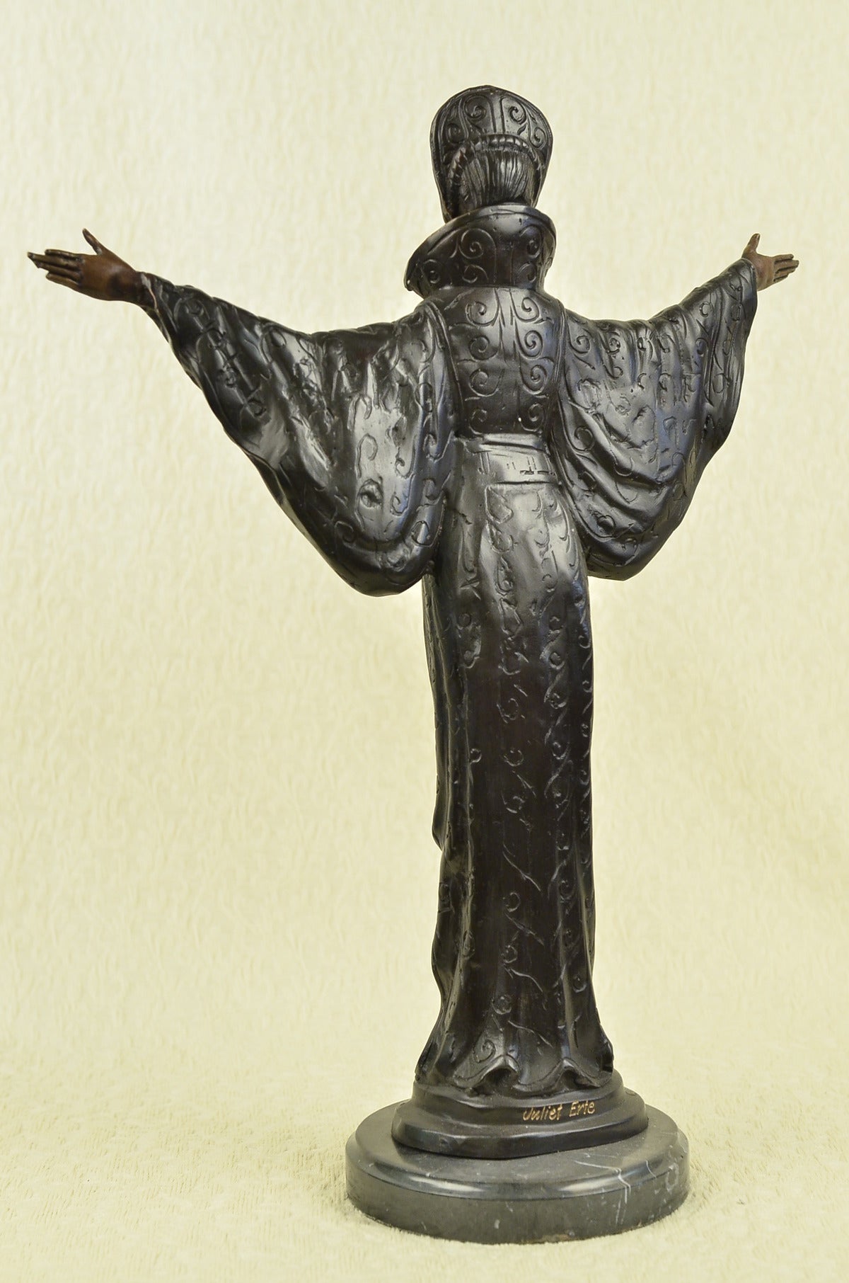 Handcrafted bronze sculpture SALE Base Marble Deco Art In Byzantine Girl Rare