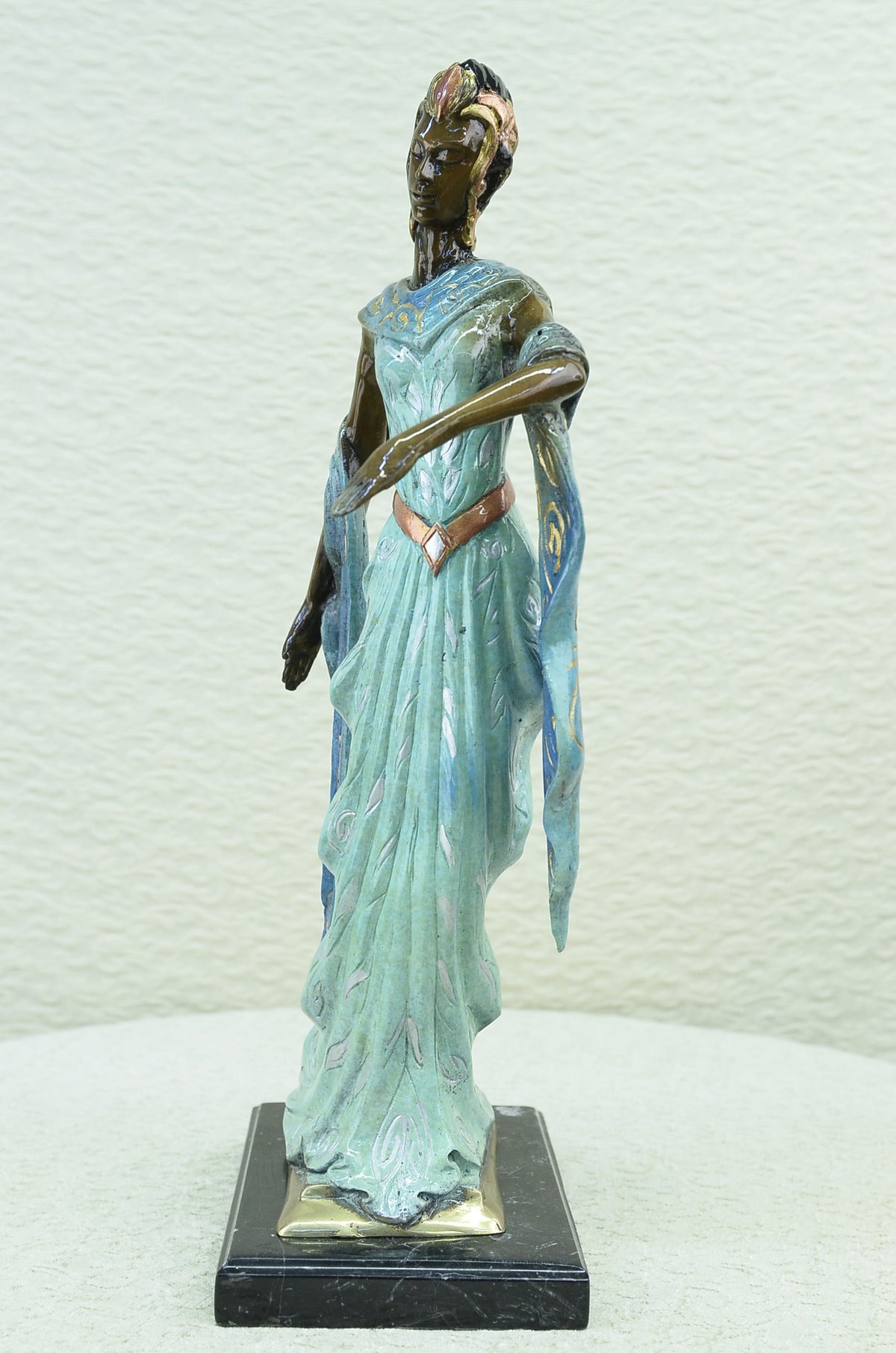 Handcrafted bronze sculpture SALE Base Marble Model Dancer Egyptian Graceful