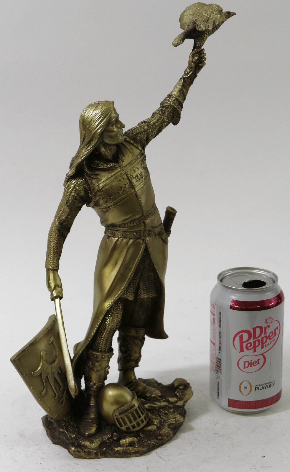 Crusader Falconer Bronze Statue Hand Made Sculpture Classic Artwork Figurine Statue
