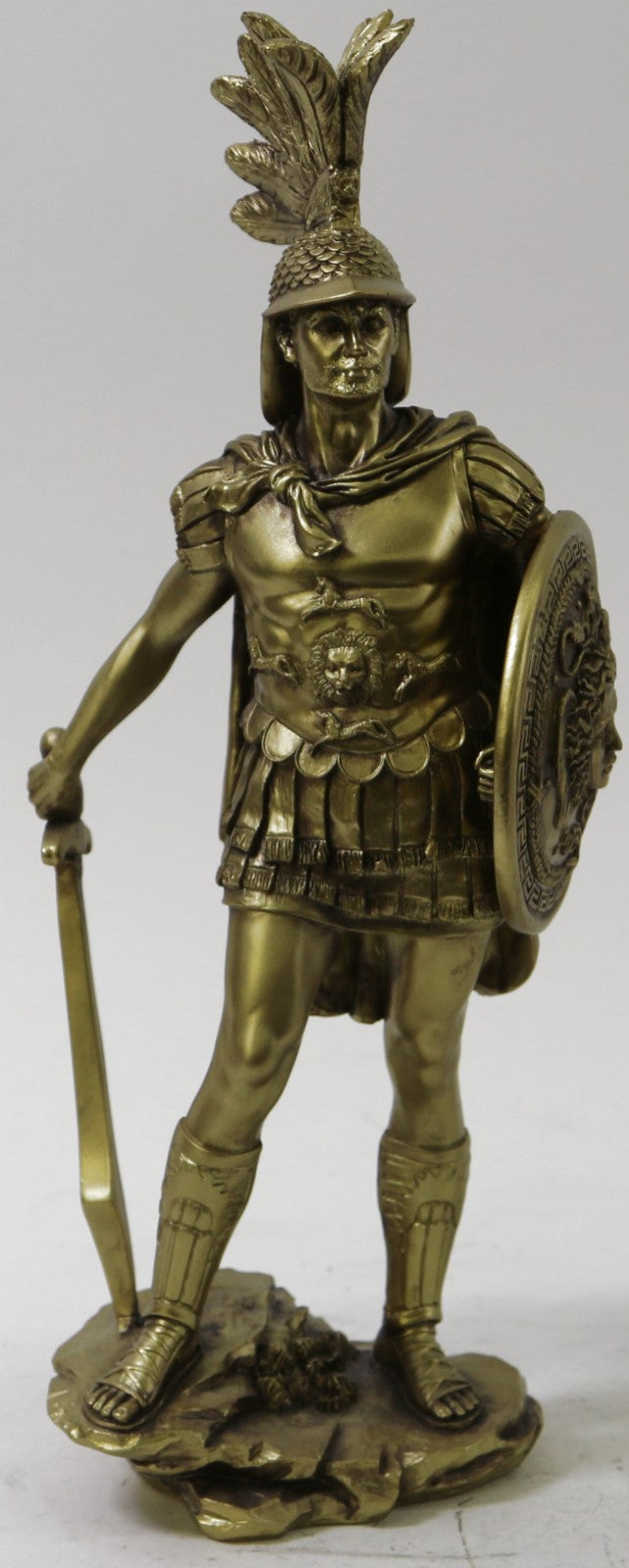 Spartan Warrior Statue With Spear Bronze Bonded Hand Made Sculpture Figure