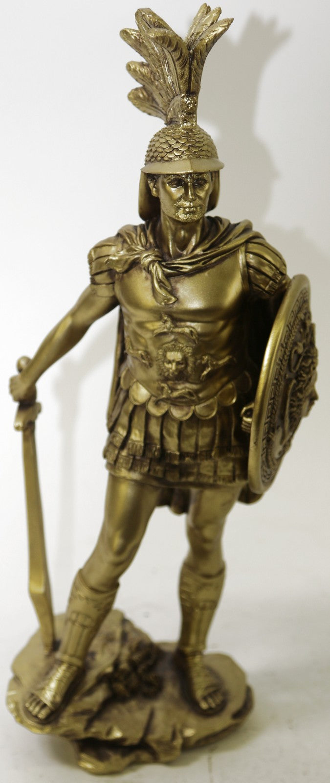 Spartan Warrior Statue With Spear Bronze Bonded Hand Made Sculpture Figure