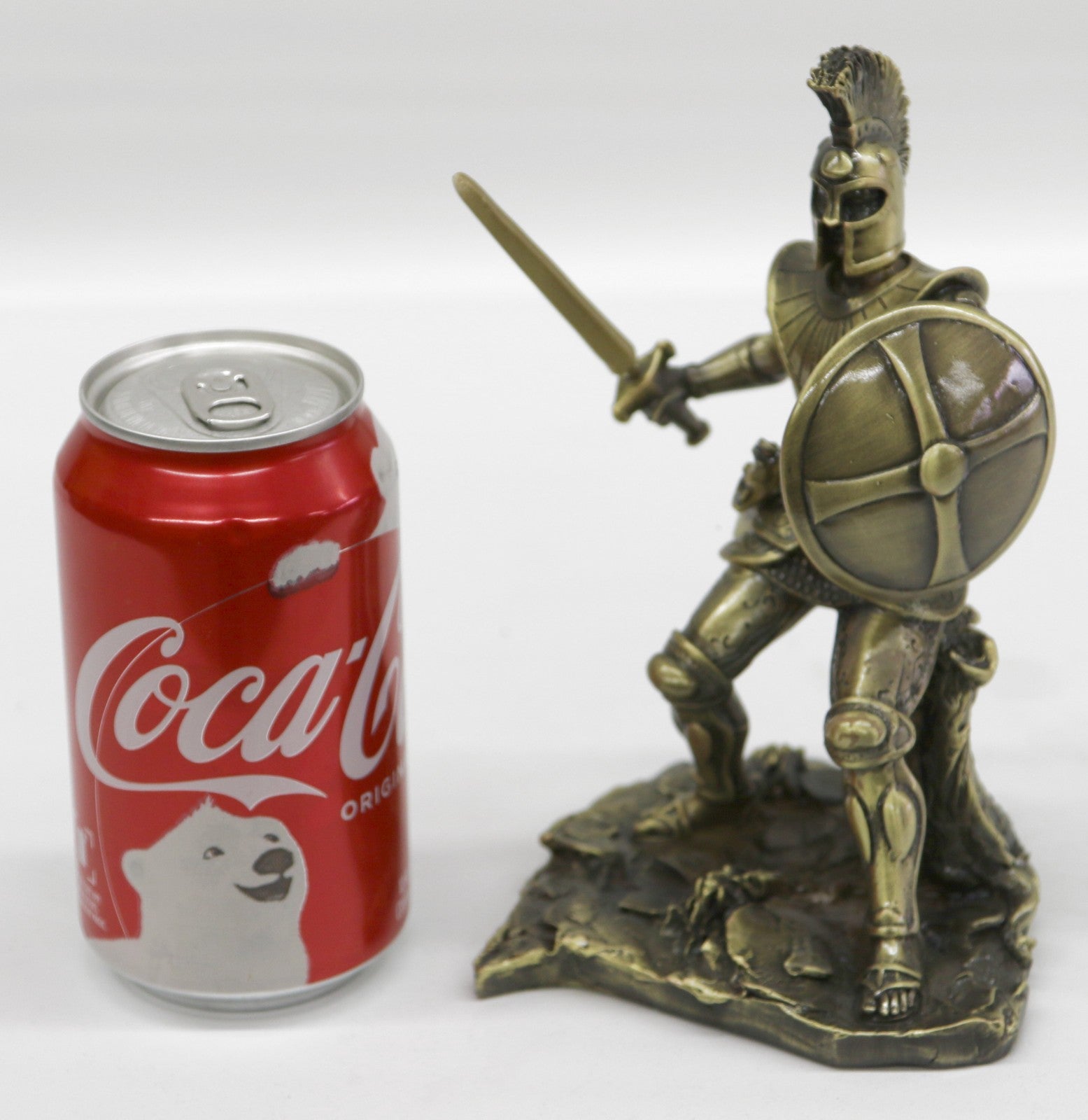Roman Warrior in Battle Statue Sculpture Figurine Figure Bronze Effect Decor