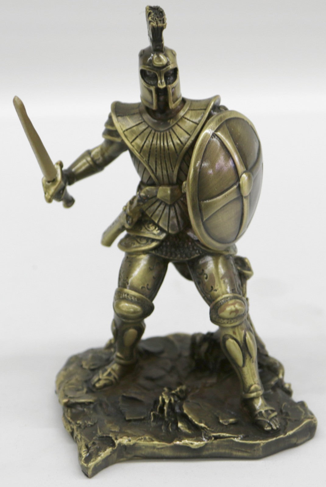 Roman Warrior in Battle Statue Sculpture Figurine Figure Bronze Effect Decor