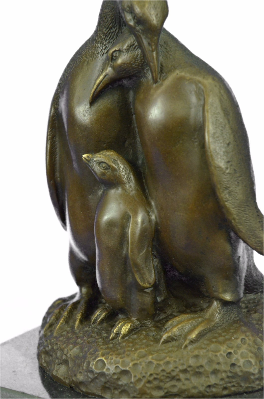 Bronze Sculpture Art Deco Bird Birds Arctic Penguin Family Hot Cast Sale