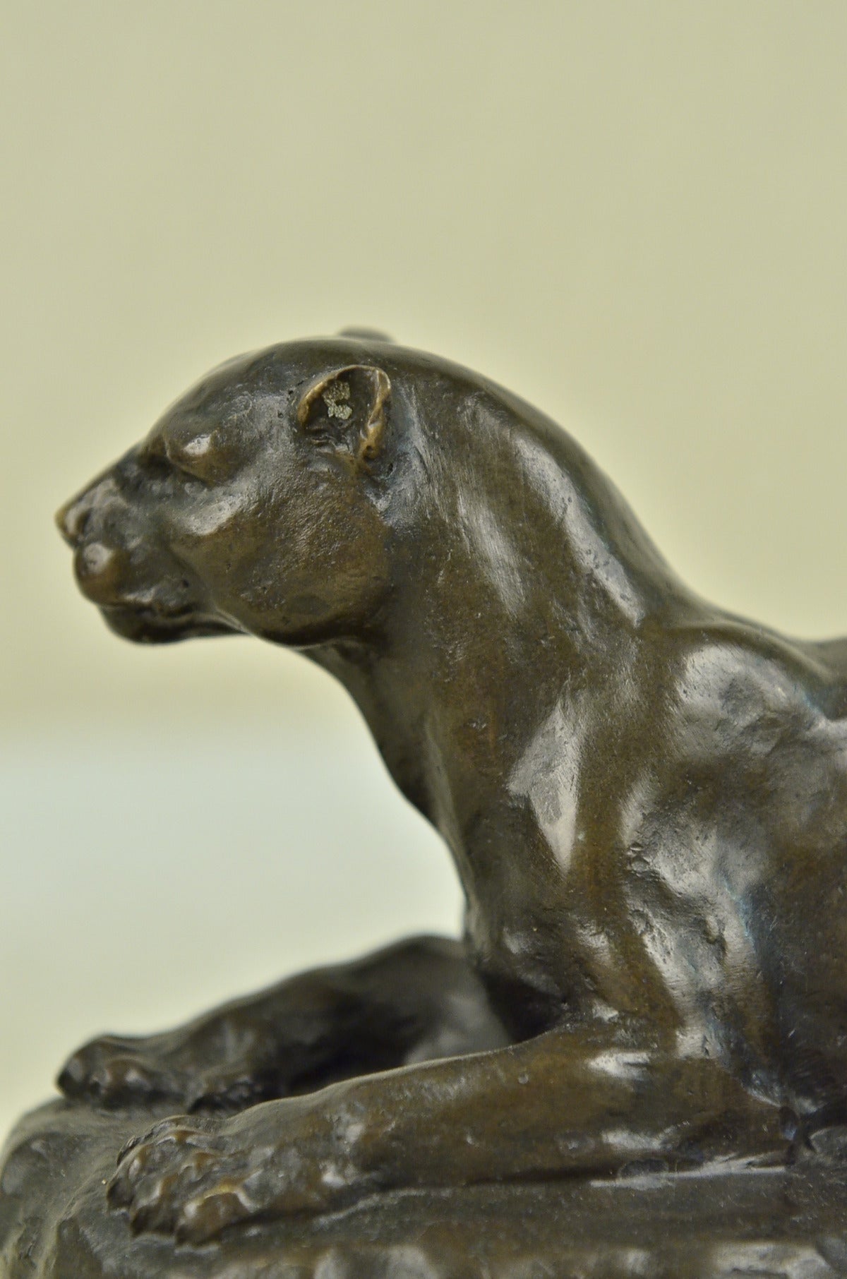 Bronze Sculpture by French Artist Barye Jaguar Puma Hot Cast Statue Wildlife