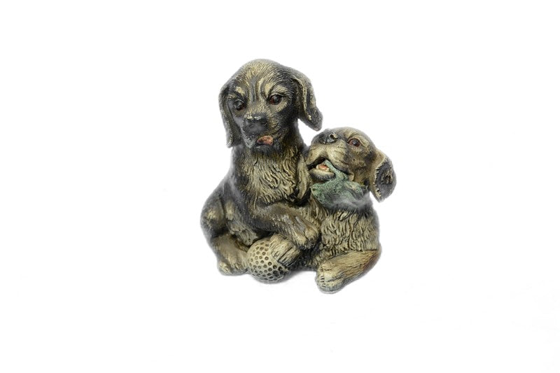 Gorgeous Vienna Bronze of Animal Labrador Dogs Figurine made by famous Bergman