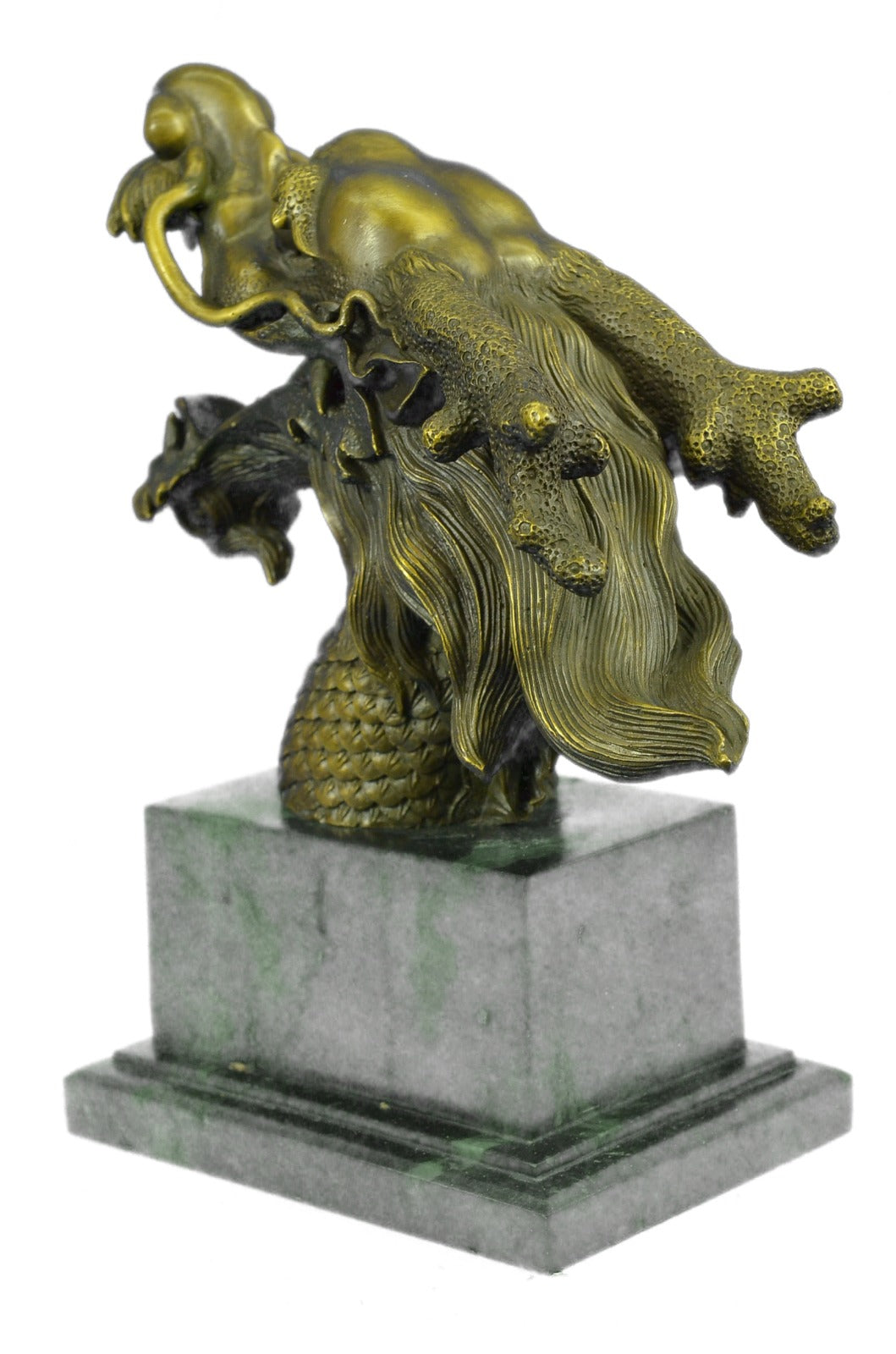 Mythical Dragon Head Bronze Sculpture Sign of Good Luck Bronze Sculpture Figure